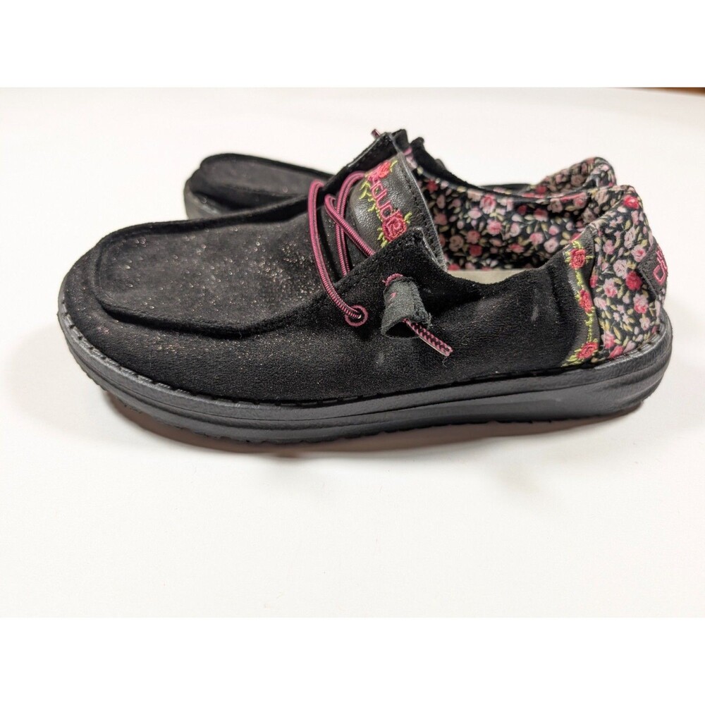 Hey Dude Wendy Canvas Jodi Inked Roses Slip On Womens 6 EU 37 Loafer